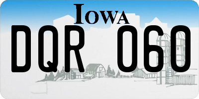 IA license plate DQR060