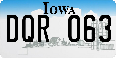 IA license plate DQR063