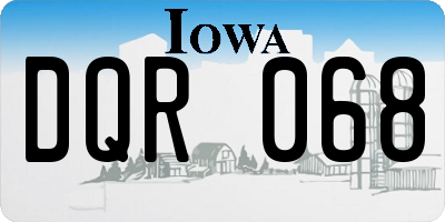 IA license plate DQR068