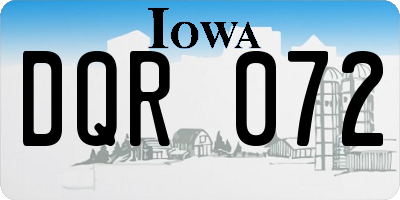 IA license plate DQR072
