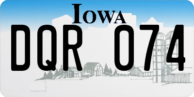 IA license plate DQR074
