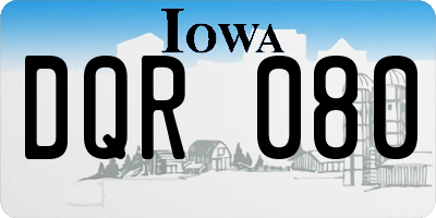 IA license plate DQR080