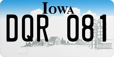 IA license plate DQR081