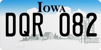 IA license plate DQR082