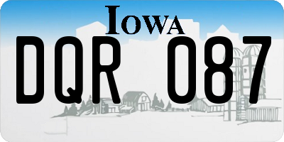 IA license plate DQR087