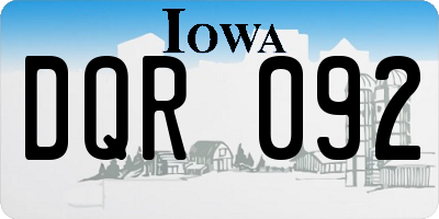 IA license plate DQR092