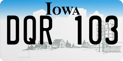 IA license plate DQR103