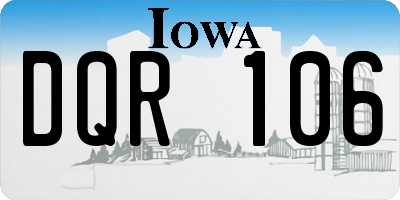 IA license plate DQR106