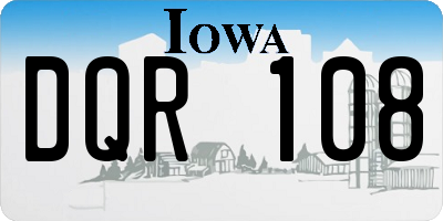 IA license plate DQR108