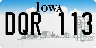 IA license plate DQR113