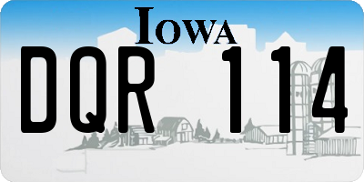 IA license plate DQR114