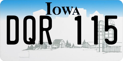 IA license plate DQR115