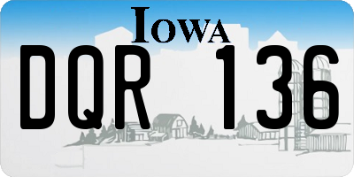 IA license plate DQR136
