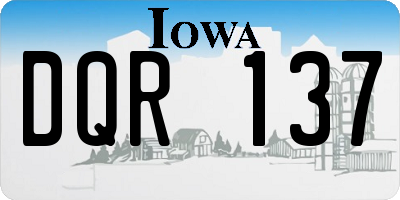 IA license plate DQR137