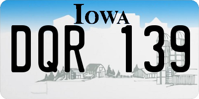 IA license plate DQR139