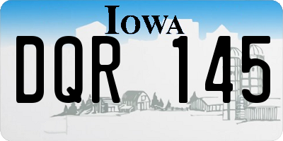IA license plate DQR145