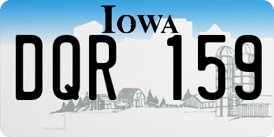 IA license plate DQR159