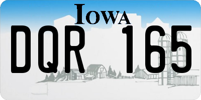 IA license plate DQR165