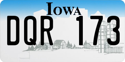 IA license plate DQR173