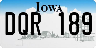IA license plate DQR189