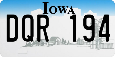 IA license plate DQR194