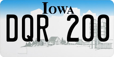 IA license plate DQR200
