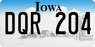 IA license plate DQR204