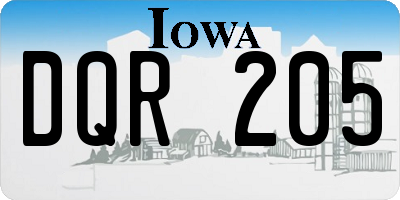 IA license plate DQR205