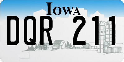 IA license plate DQR211