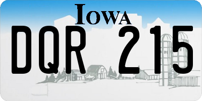 IA license plate DQR215