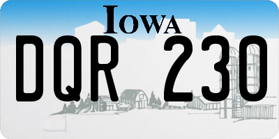 IA license plate DQR230