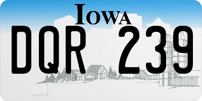IA license plate DQR239
