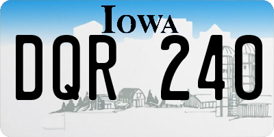 IA license plate DQR240