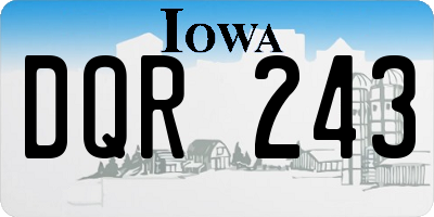 IA license plate DQR243