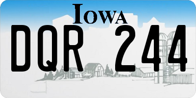 IA license plate DQR244