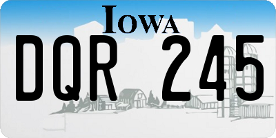 IA license plate DQR245
