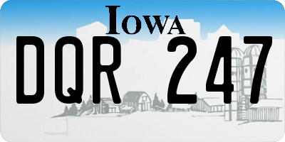 IA license plate DQR247