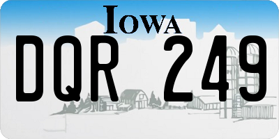 IA license plate DQR249