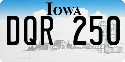 IA license plate DQR250