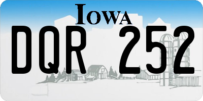 IA license plate DQR252