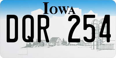IA license plate DQR254