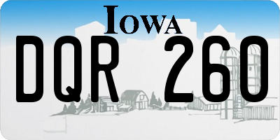 IA license plate DQR260