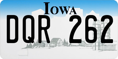 IA license plate DQR262