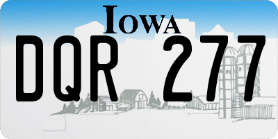 IA license plate DQR277