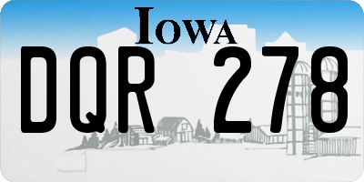 IA license plate DQR278
