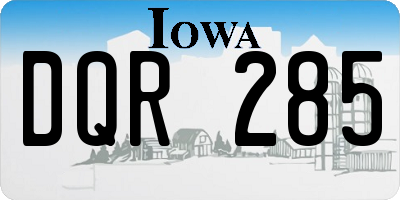IA license plate DQR285