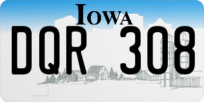 IA license plate DQR308