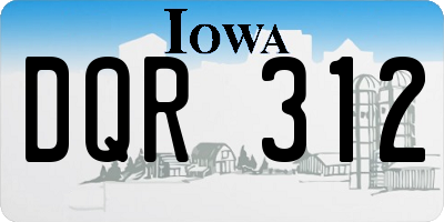 IA license plate DQR312