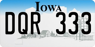 IA license plate DQR333