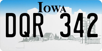IA license plate DQR342